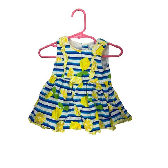 Nannette Blue‎ Stripe Lemon Size 3-6 Months Infant Dress - Picture 1 of 7